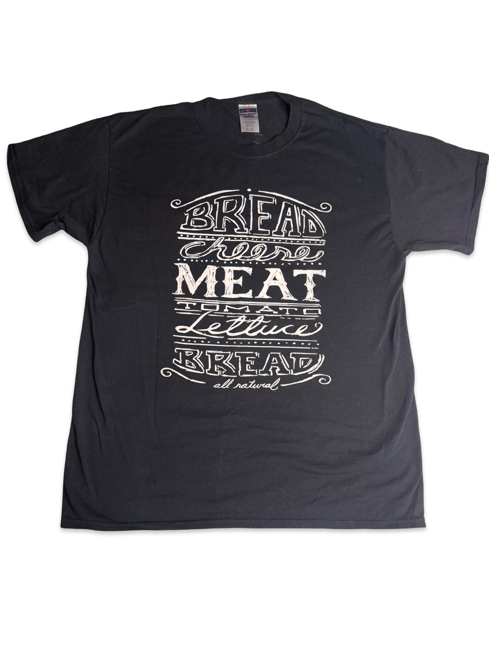 Black cheese burger pincho factory t shirt. How to build a burger.